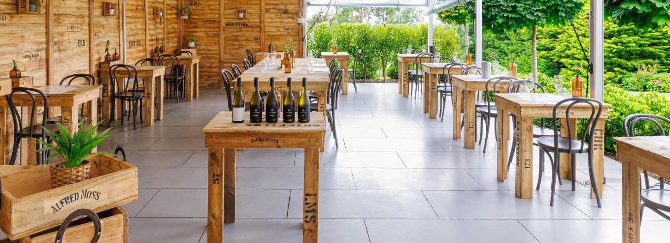 Outdoor table and chairs at Marnong Estate